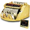 Machine de comptoir en argent d'or efficace avec écran LCD - compte 1100 billets par min - Idéal pour les banques, les supermarchés et les hôtels - précis et fiable