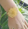 Bangle Gold Metal Hollow Flower Open Cuff Arm Bracelet For Women India Bridal Wedding Accessories Luxury Women039s Bracelets Je8261499