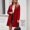 Women's Jackets Coat Autumn And Winter European American Women Vintage Classic Long Sleeve Solid Color Cardigan Suit