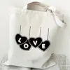 Borse per la spesa Tote Lady Love Stampa personalizzabile pieghevole Pulnere per spalle Shopper Shop -shoping per donne