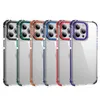 Kleurrijke helder robuuste bumper acryl -telefoonhoesje voor iPhone 15 Pro Max 11 12 13 Pro 14 plus Samsung S24 plus ultra A15 transparante schokbestendige TPU -pc harde huidkast