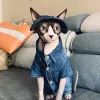 Maisons chapeau de chat en coton avec trous d'oreille pour sphynx sphinx chats sans cheveux chaton devon rex écran solaire de voyage de randonnée de randonnée