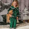 Pajamas Wholesale Customizing Kids Dress Pyjamas Toddler Girls Dresses Velvet Loungewear Set Children Clothes H240507