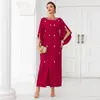 Vêtements ethniques Robes élégantes Ramadan Femmes à manches longues Afrique Islamic Dubai Abayas Maroc Muslim Diamond Luxury Robe Vestidos