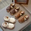 Baby Girls Woven Sandals Summer Toddler Kids Shoes Soft Soled Anti Slip Comfortable Children Casual Beach Princess 240425