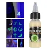 30 ml Dispostable Tatouage de lumière de nuit temporaire Incre Professionnel Coloriage facile Corps coloré Dessin Fluorescence Air Élèvement Pigment 240423