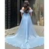 Prom glamour off senza spalline gli abiti sirena spalla splendente paillettes altissima vita staccabile abito da campo da coda staccabile su misura per le dimensioni party vestito vestido de