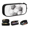 Custom Korean Football Hand Drawn Sketch Of Soccer Ball Pencil Cases For Boys Gilrs Sport Large Capacity Pen Box Bag Stationery