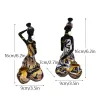 Sculptures NORTHEUINS Resin Black Woman Candlestick African Exotic Statues Art Lady Figurines for Interior Decor Desktop Accessories Object