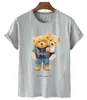 Women's T-Shirt 100% Cotton Sweet Bear Print Short-sled T-shirt Fe Half-sled Summer Casual Couple Oversized T-shirt Ladies Shirt S-4xl d240507