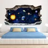 Aufkleber 3D Außenraum Planeten Wandaufkleber Kosmische Wandtattoos Kinderzimmer Baby Schlafzimmer Deckenbaum Galaxy Planeten Wandaufkleber