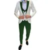 Herenpakken blazers ivoor heren bruiloft bruidegom set 3-delige jasbroekvest formele avondjurk elegante aangepaste boog niet inbegrepen Q240507