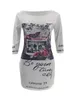 LW Plus Size Summer Kleider Schmetterling Obstbrief Print Sommer Freizeitmodet Streetwear Chic One Schulterkleid Outfits 240422