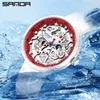 Armbanduhr Fashion Sanda Top Sport Herren Quartz Watch Silicon Band Cool Hollow abnehmbar 50 Meter wasserdichte Wrsist Uhren