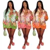 Женские блузкие рубашки Anjamanor Gradient Floral Printed Blous