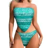 Frauen Badebekleidung Hawaii Beach Ladies Bikini Resort Pool Party Low -Rise Top -Gurt Badeanzug 2024 Polynesischer Blumenkunstdruck