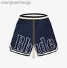 Trend Original 1:1 Rhuder Designer Short Pants Summer Mesh Printed Shorts Webbing Stitching Trendy Loose Breathable Sports Drawstring Mens Womens Pants
