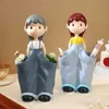 Decorative Objects Figurines Home Decor Cute Girl Statue Vase Jewelry Study Student Pencil Holder Decorations Office Desktop Storage Ornaments Craft Gifts T24050