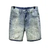 Jeans masculins 2024Summer Scratch Denim Shorts Trendy High-Dee Casual All-Match Fashion Retro