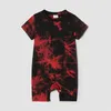 Familjsmatchande kläder Familj Matchande 100% bomull Kortärmad tie Dye Twist Knot Bodycon Dresses and T-shirts Set lämpliga för sommarsäsongen D240507