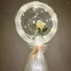 Party Decoration Valentines Day LED Light Balloon Bobo Balloons Bouquet Balls With Rose Flower Birthday Wedding Supplies