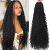 14 18 24 -calowy Boho Bohemian Goddess Extension Ginger Jumbo Box Braids Crochet Ombre Braiding Hair For Women 240506