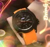 Luxus drei Stiches Quarz Battery Core Watches Männer Automatische Tagesdatum Uhrzeit Uhr Buntes Gummiarmband Schwarz Keramik Hülle Stunden Kalender Uhrengeschenke