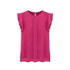 Dames T-shirt Dames 3-kleuren T-shirt Zomer korte mouwen Chiffon Solid Color Top Elegant OL T-shirtl2405