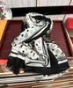 Cashmury Cashmere Silk Scarf Designer Scarf SCARF L Brand Letter Stampa Donna Scarpe Anello Scarf Sciame grande Stampa contrastante in bianco e nero