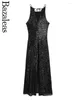 Lässige Kleider 2024 Bazaleas Store sexy Partykleid offizielle Paillette Long für Frauen Abend Maxi