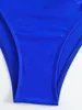 Swimwear féminin 2024 One épaule Bikinis V Wire de maillot de bain Femmes Solides baigniers à coupe haute baignade Swimming Swim Swimwarwear