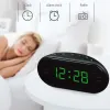 Clocks LED Alarm Clock Radio Digital AM/FM Radio Red With EU Plug Large LED Display Digital Radio Alarm Clock For Bedroom Bedside Desk