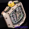 Swiss Made RM Orologio da polso RM11-03 Set di set di diamanti originale Cronografo 18K Rose Gold Diamond Set