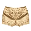 Frauen Shorts Mode Frauen glänzende metallische hohe Taille sexy schlanke Sommerhose Elastizität Erwachsener weiblicher Cheer -Tanzparty Clubwear