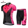 Vélo Team Womens tenue Suit Mtb Cycling Jersey Vêtements 5D Gel Pad Set Summer Mountain Bicycle Wear avec 240506 GRATUIT