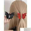 Crampes Y2K Gothic noir rouge chauve-souris Coiffe de cheveux pour femmes Lolita Personnalité Animal Clip Accessoires Coadles Cadeaux 2023 DRO DHOAR