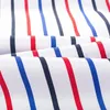Camisas de vestido masculinas blocos de cor masculino Camisa de vestido resistente a rugas listrada colar de abastecimento de lavagem longa Camisas de algodão puro casual D240507