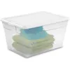 Boîtes de rangement Colgodes 56 Quart Boîte à contenant de rangement empilable en plastique épais durable avec couvercle de verrouillage intégré transparent (24 packs) Q240506