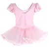 Mädchenkleider Sommer kurzärmelige Mädchen Ballettkleid für Kinder Ballerina Tutu Kinder Kostüme Tanz Lotard Tanzkleidung