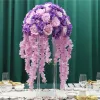 Decoratie 35/45/50 cm kunstmatige bloemtafel middelpunt bruiloft decor weg lood bouquet diy wisteria wijnstok flores ball zijden feestevenement