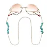 Okulary łańcuchy łańcucha okularu niebieski kamień łańcuch metalowy łańcuch plamowany okulisty pasek paski sile pętle okularowe