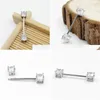 Andere Körperschmuck 925 Sterling Sier Nippel Ring vorderen doppelte CZ Bar Langhantel 18G 14/16mm Drop Lieferung DH8fo