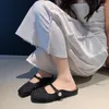 Sandals 2024 Tempérament plat Baotou Baotou Half Slipper Women's Chaussures à porter et Summer French Mary Jane Support Single