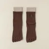 Frauen Socken Anti-Bakterien- und Anti-Odor-Fünf-Finger-Frauen-Mid-Tube-Sport-Fitness Herbst Winter Knochenlosen