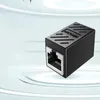 Nuevo adaptador de red RJ45 femenino negro a hembra a hembra acoplador extensor RJ 45 Adaptadores de extensión de cable Ethernet Ethernet Adaptadores