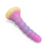 Points anal lumineux Toys adultes Soft Silicone Dragon Monster Dildos avec aspiration Plug anal bouchon de sexe pour femmes 240506