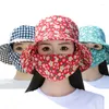 Bandanas Outdoor Buckte Hat Hat Dust Mask Flower Fatter