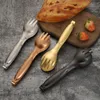 Alimentos que servem pinças de garfo design de colher de aço inoxidável jantar buffet pão pão churrasco ferramentas de cozinha acessórios HW0010