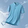 Shirt da uomo estivo da 8xl plus size 8xl 2024 classico maglietta a maniche corta t-shirt a seta a seta in nylon a seta a seta da golf 240506