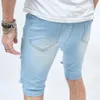 Men's's Jeans Street Mens Beach Denim Shorts à la mode d'été Solid Slim Fit Hole Casual Mens Five Point Pantsl2405